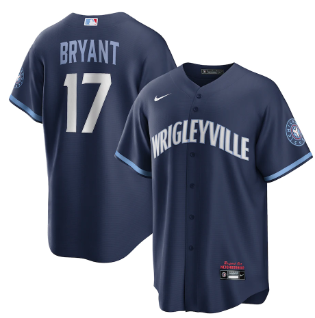 Men's Chicago Cubs #17 Kris Bryant 2021 Navy City Connect Stitched MLB Jersey Men's Chicago Cubs #17 Kris Bryant 2021 Navy City Connect Stitched MLB Jersey